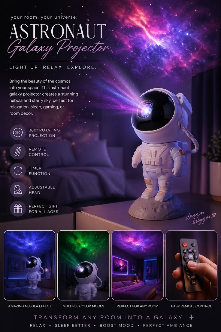 Astronaut Galaxy Star Projector